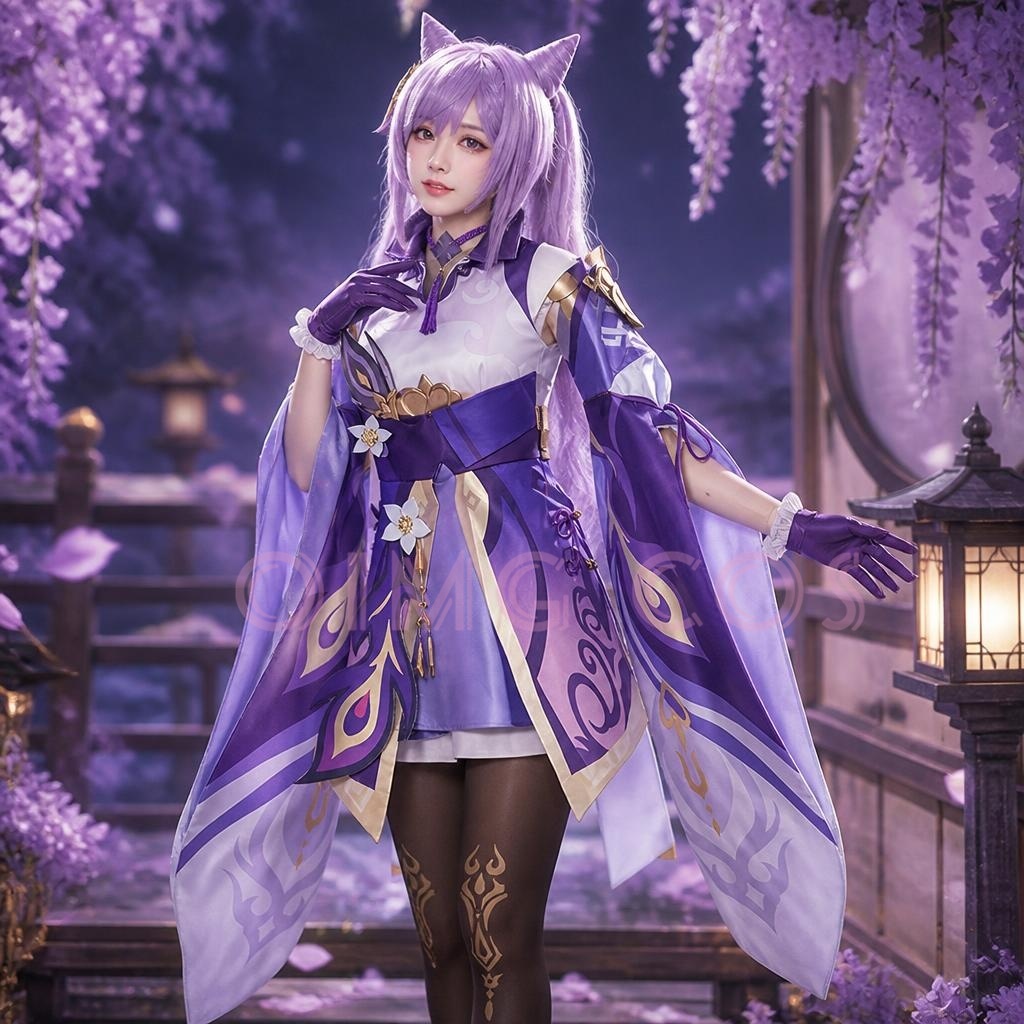 Genshin Impact Keqing Cosplay  - Anime Cosplay Jumpsuit recension och pris