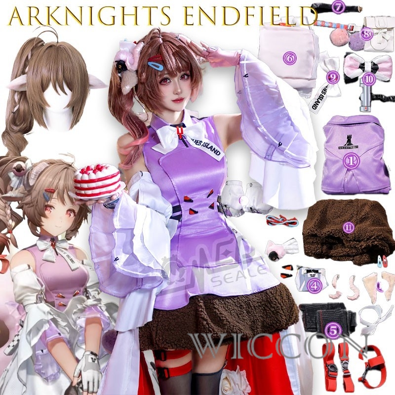 Halloween Adults Arknights End - Anime Cosplay Blue Hair recension och pris